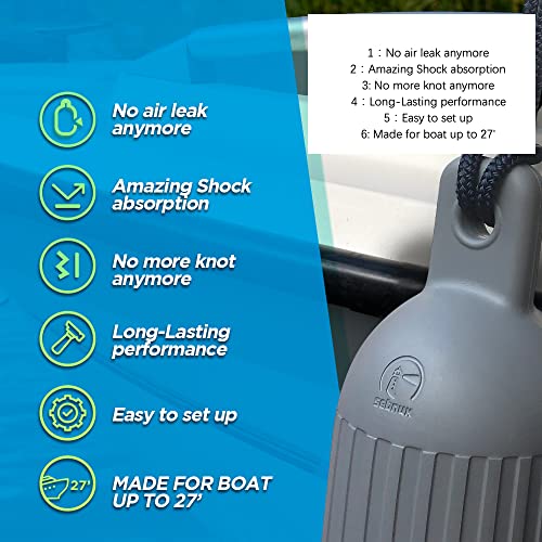 KAZINSKI EVA Boat Fenders for Docking, No Knot Marine Bumpers, Impact-Absorbing
