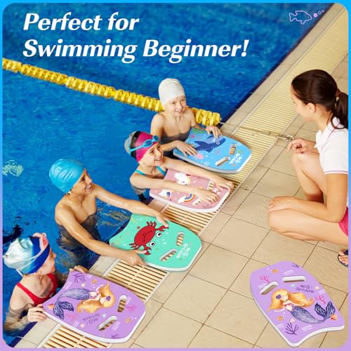 HeySplash Kids Pool Kickboard - Purple Mermaid Float for Beginner Swimmers