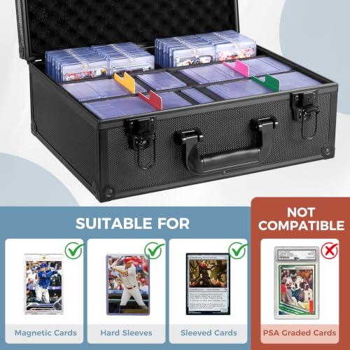 Trading Card Storage Box for 3" x 4" Top Loaders | 610+ Capacity with Separators & Dividers