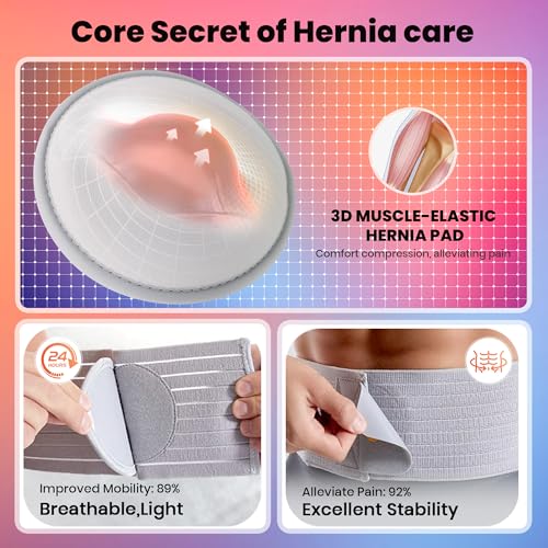 Gagaiuco L-Size Umbilical Hernia Belt for Men & Women, Abdominal Support with Compression Pads