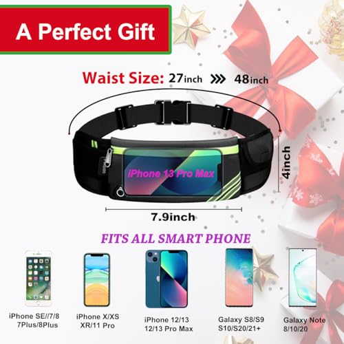 Slim Running Belt Fanny Pack - Black Waist Pack for Hiking & Workouts