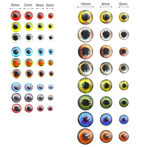 276pcs Fishing Lure Eyes Set with Tweezer - 3D, 4D, 5D, 6 Sizes