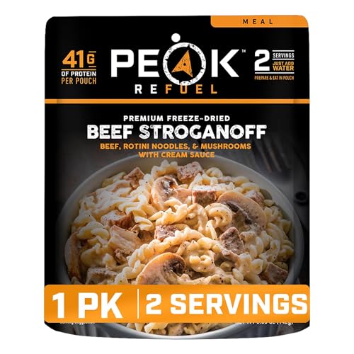 Beef Stroganoff Freeze-Dried Backpacking Meal - High Protein, Just Add Water