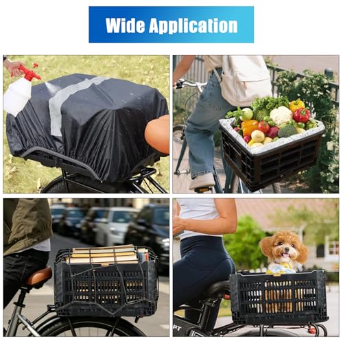 Folding Bicycle Cargo Basket - Collapsible Rear Bike Storage