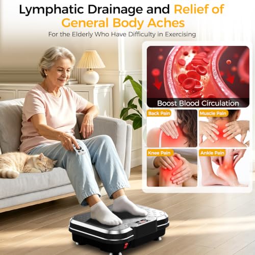 Vibration Plate Exercise Machine - 250 Speed Levels, 400 Lbs Capacity, Slim Black
