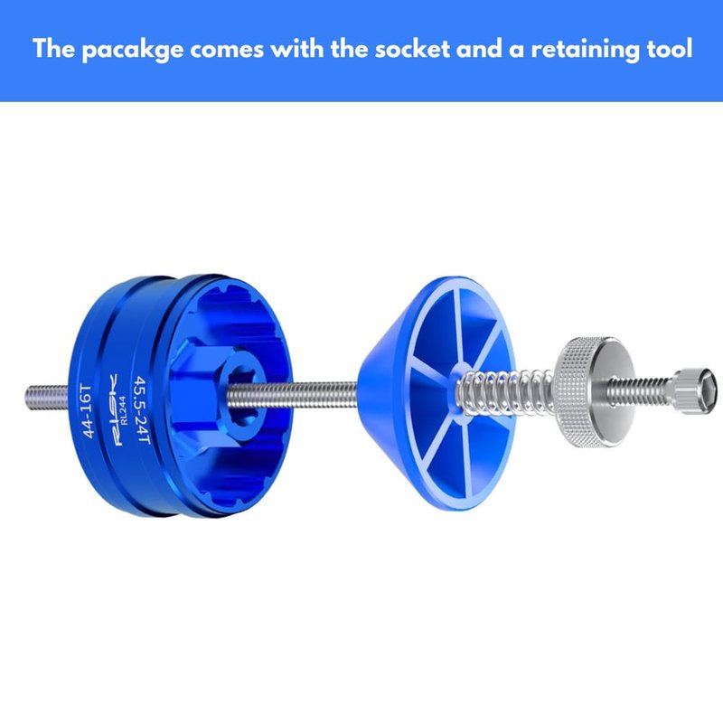 COONIUM 16 Notch 44mm and 12(24) Notch 46mm Bike Bottom Bracket Removal Tool with Retaining System, Compatible with Shimano BSA Hollowtech II, SRAM Dub GXP, Chris King, Campagnolo, etc