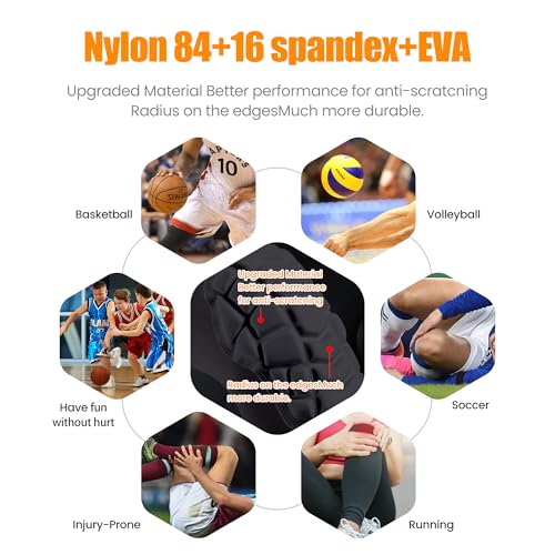 Compression Knee Pads for Basketball, Wrestling, Volleyball - Medium, Black