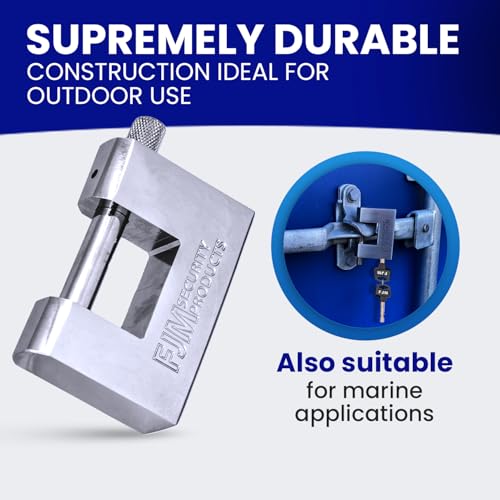 FJM SPSA80-KA D-Style High Security Padlock, Home Improvement Anti Theft Trailer Lock, Bike Lock, & Door Lock. Also for Outdoor Storage Shed, Includes Master Lock Set, Keyed Alike, 3 1/8" (80mm)