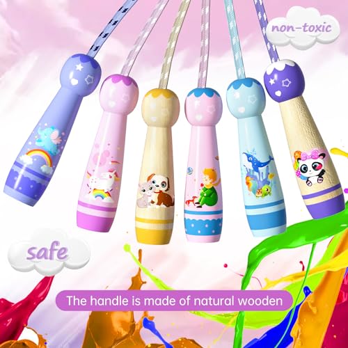 Adjustable Cotton Jump Rope for Kids - Unicorn Design