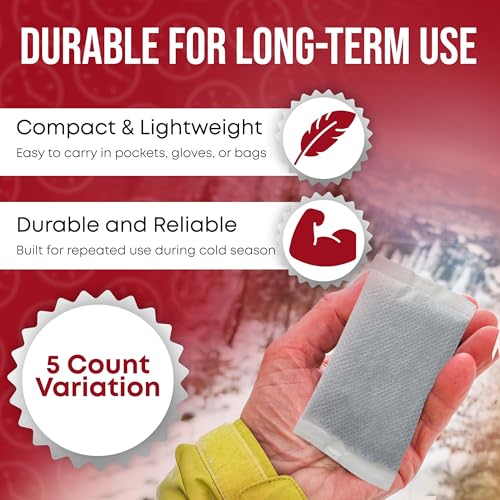 Hand Warmers - Long-Lasting Natural Heat Packs, 5 Pairs