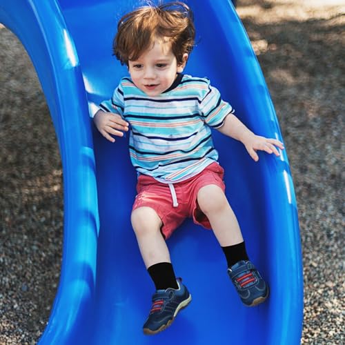 Toddler Crew Socks - 20 Pairs for Ages 4-7, Black/White/Gray
