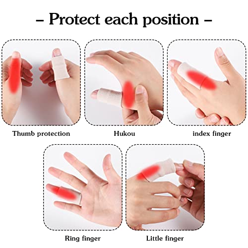 20 Pcs Elastic Sport Finger Sleeves Protectors - Black & Light Skin Tone