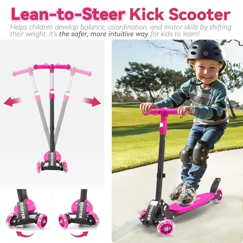 Scooter for Kids 3-12, Kid Scooters with Extra-Wide Deck, 165 lbs