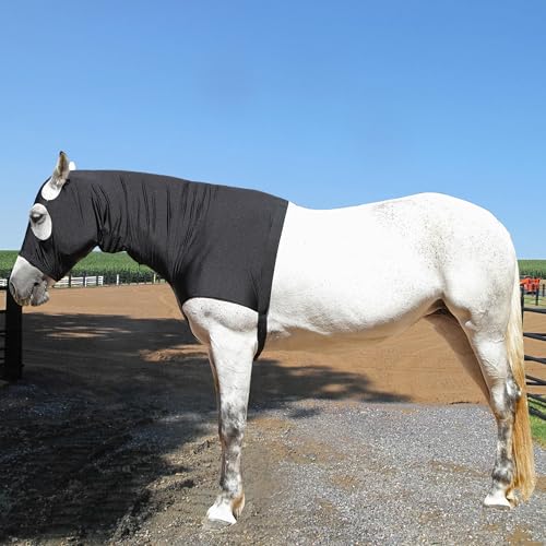 Horse Slinky Hood with Zipper, Black Large - Gallopoff Sleazy Show Hood