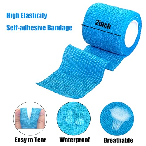 2 Inch Self-Adhesive Bandage Wrap - 6 Pack, 6 Colors