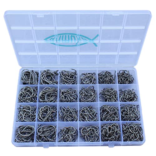 Anmuka 800pcs Fishing Hooks Set - Saltwater & Freshwater, Multiple Sizes