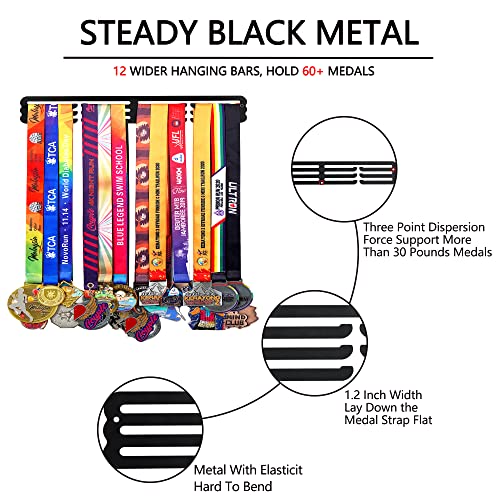 Personalized Medal Display Hanger for 60 Medals - Wall Mount Award Rack