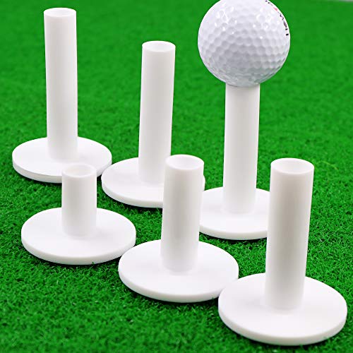 Premium Rubber Golf Tees - 6 Sizes for Durability & Stability