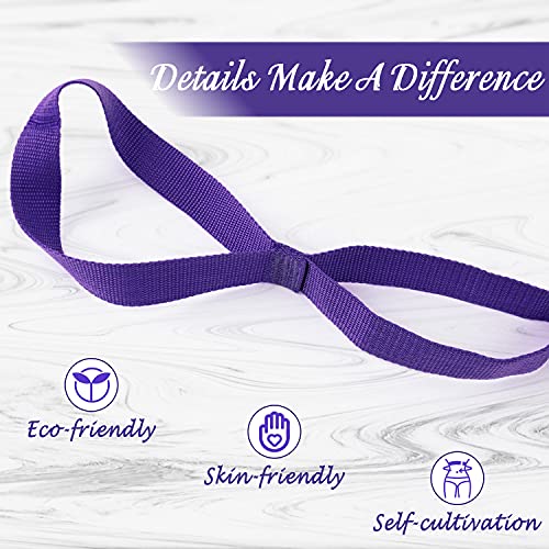 Yoga Stretching Strap with 10 Loops - 75-Inch Nylon Exercise Band - Purple