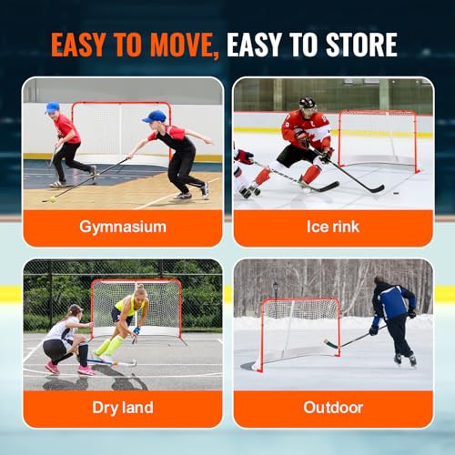 Street Hockey Goal - Portable Steel Training Net, 72" x 48"