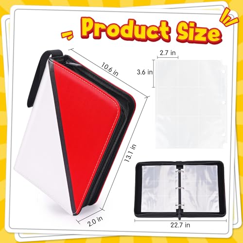 Simplicity 9-Pocket Card Binder with Zipper - Premium PU, Double-Sided Display, 900 Card Capacity, Includes 5 Plastic Sleeves