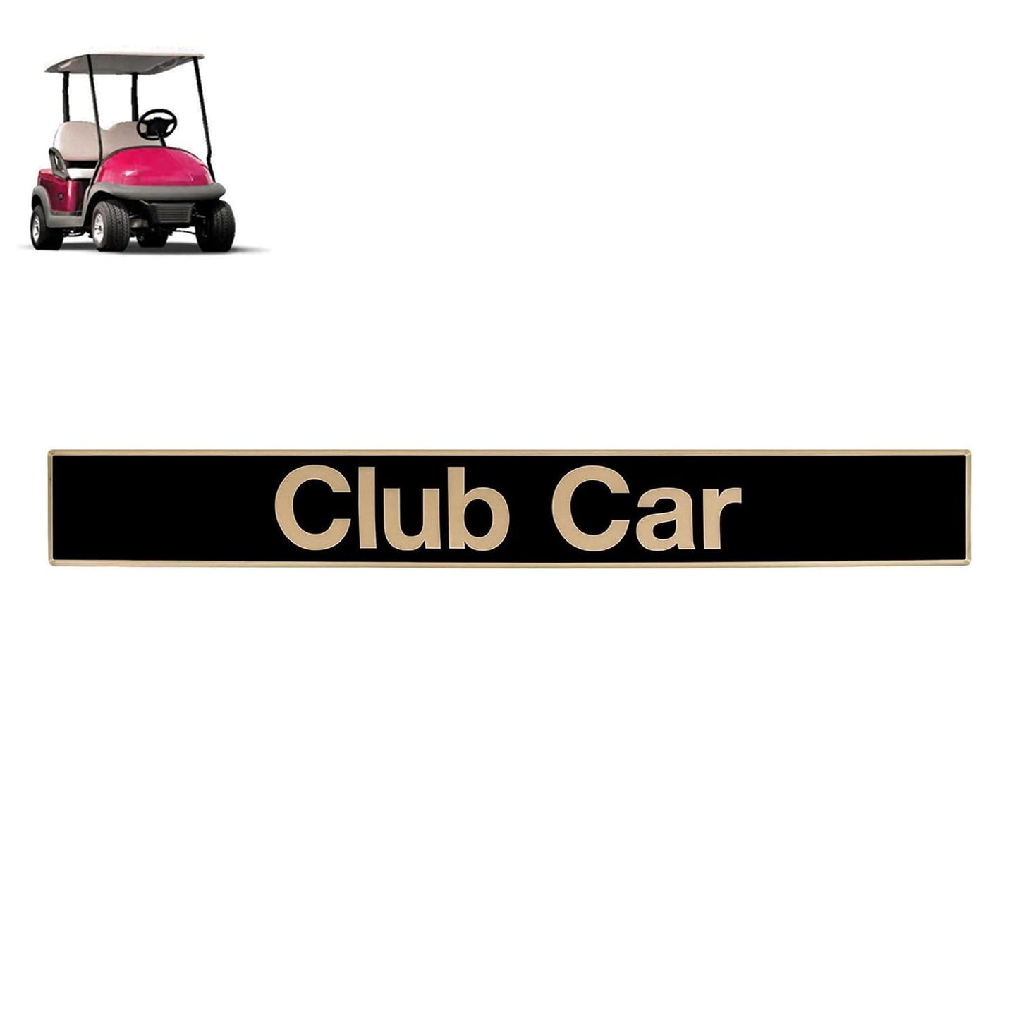 DRIVE UP Name Plate for Club Car Precedent, Black Gold Decal for Golf Cart 15.74"×2.24" Emblem