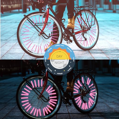 Reflective Spoke Covers for Bicycle - 36 Pcs Pink Set