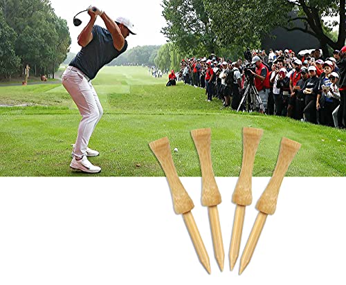 Bamboo Golf Tees - 100 Pack, 2-3/4 Inch Natural Wooden Tees