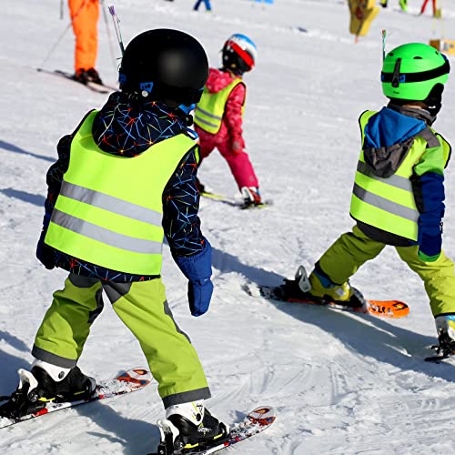 Unittype 10 Pcs Kids Safety Vest Bulk High Visibility Reflective Neon Traffic Vest with Zipper for Aged 3-10 Children