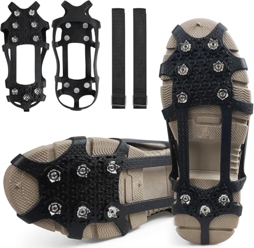 Ice Cleats with 9 Studs for Snow & Ice - X-Large (Women 11.5-14, Men 10.5-13)