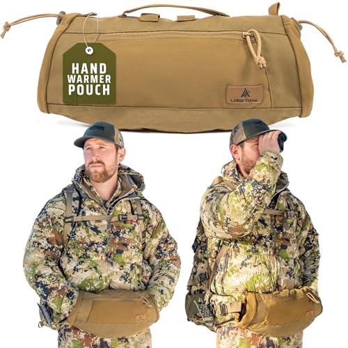Lone Trail Hunting Hand Warmer Pouch with Sherpa Fleece, 500D Shell, Brown