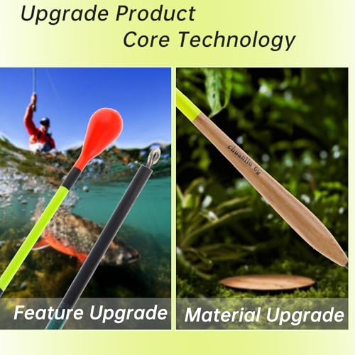 10pcs Balsa Wood Fishing Floats - Multi-Color Slip Bobbers