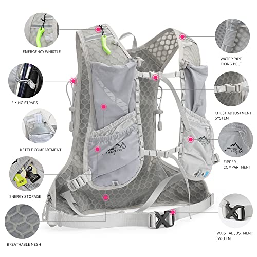 Running Hydration Vest - Ergonomic Water Backpack 3L - Grey