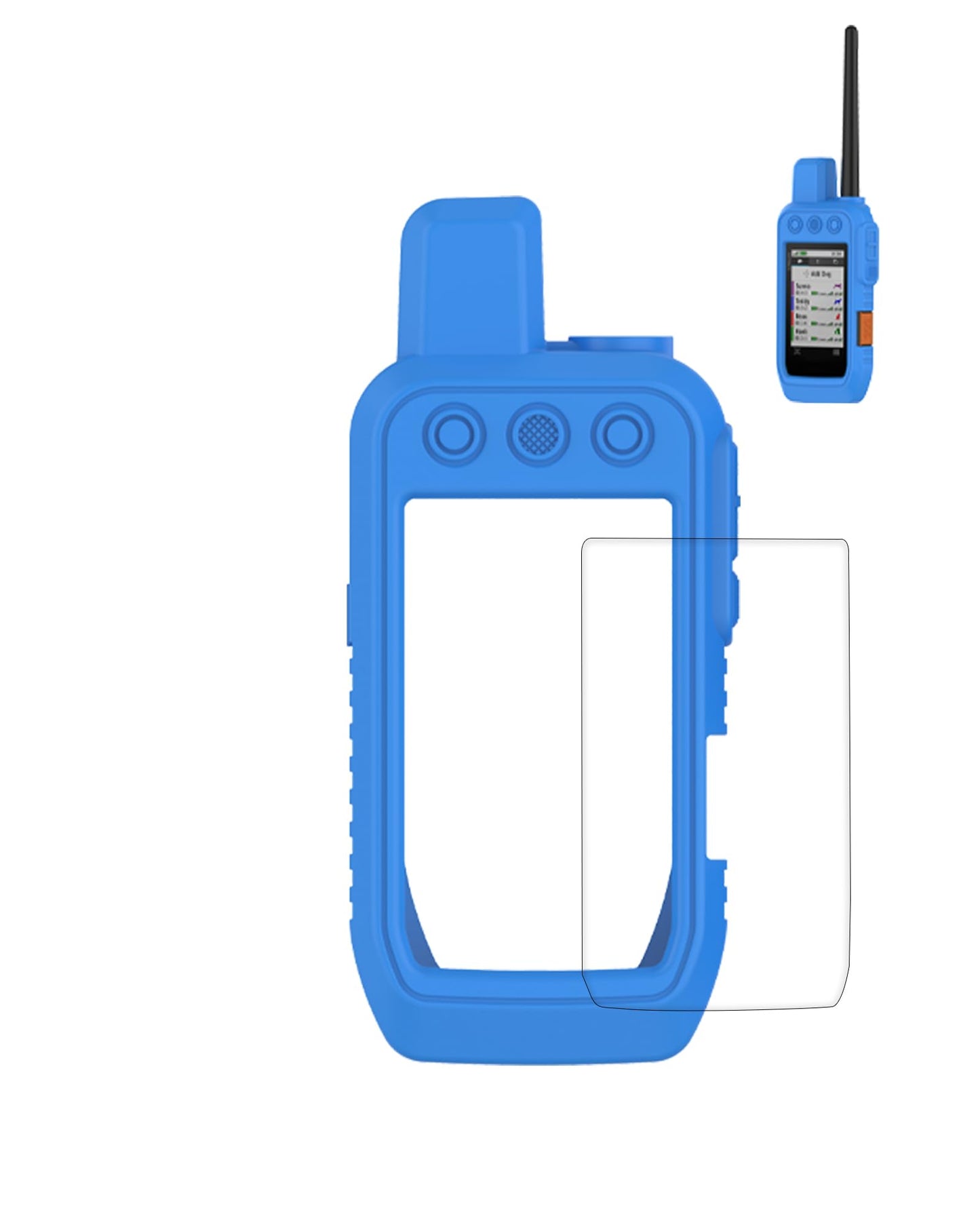 Case for Garmin Alpha 200i/Alpha 300i Dog Tracking, WUNIAK Soft Silicone Protective Portable Scratch Shock Resistant Shell Case with Screen Protector for Garmin Alpha 200i/Alpha 300i，Blue