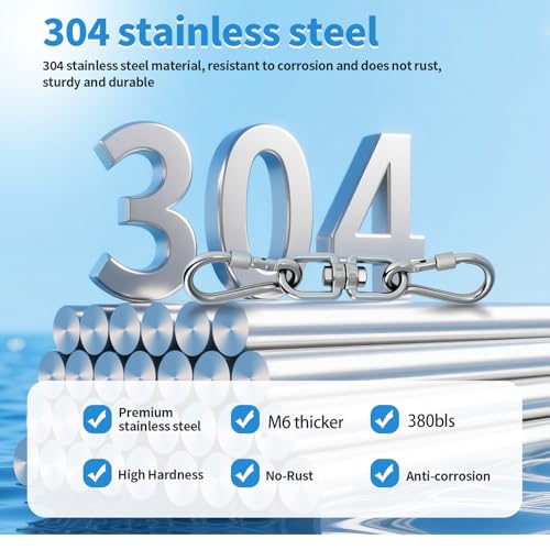 Heavy Duty Swivel Ring Double Ended Hook - 6mm Silver