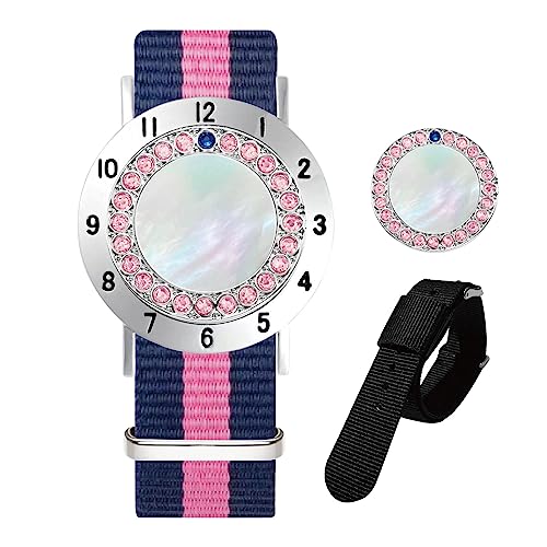 E TRUEE White Pearl & Pink Crystal Golf Ball Marker with Stroke Counter & Bracelet, Women’s Golf Accessories