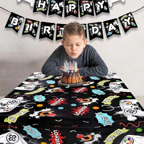 Video Game Tablecloth - 2 Pack 108"x54" - Gamer Table Cover B