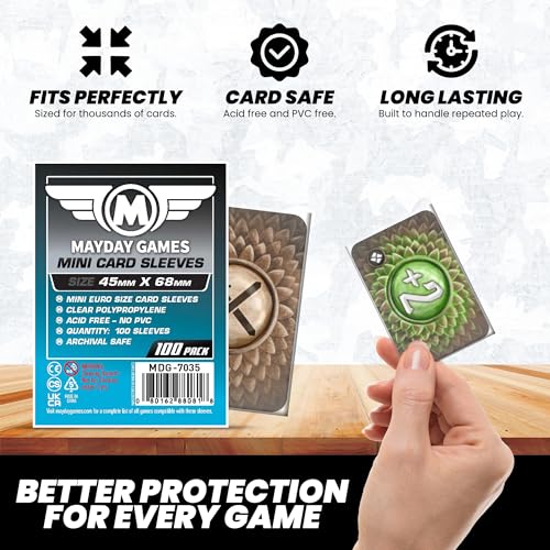 Mini Board Game Card Sleeves 45x68mm - 100 Pack Clear Protectors