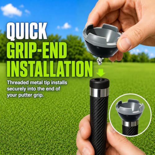 GEAVOUED Golf Ball Picker Upper for Putter – 2 Pack, 4-Claw Grabber, Grey