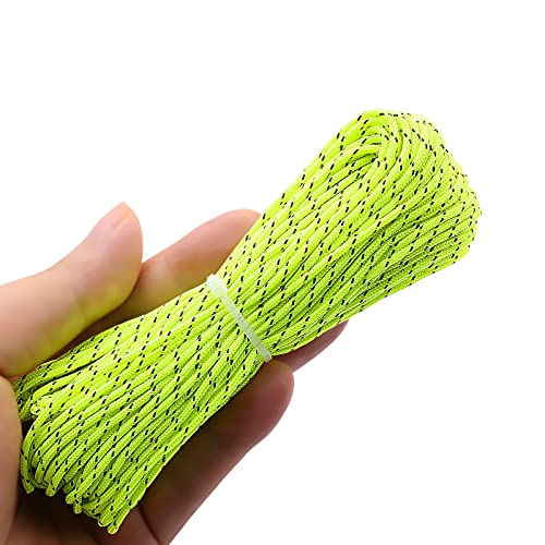 1.8mm Reflective Guyline Tent Rope - Green, 20 Meters