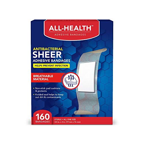 Antibacterial Adhesive Bandages - 3/4 in x 3 in, 160 Count
