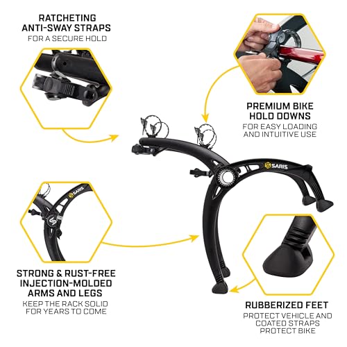 2-Bike Trunk Rack Carrier - Lightweight, Durable, Rust-Free Design