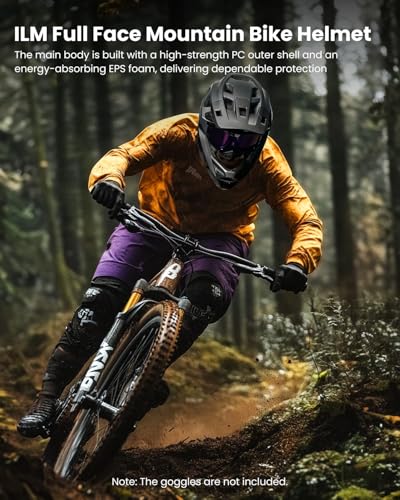 Full Face Mountain Bike Helmet - Lightweight Matte Black, Medium