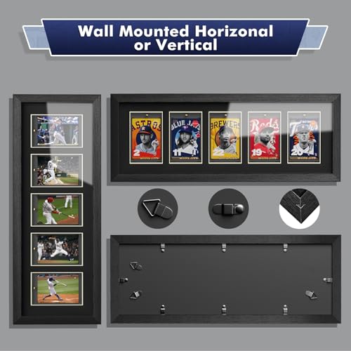 efunny 5-Pack Black Magnetic Card Display Frames with UV Protection for Trading Cards