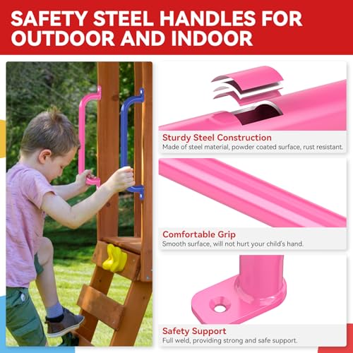 Indoor Playground Handles Set - 17.1 Inch Steel Monkey Bars for Kids & Climbing