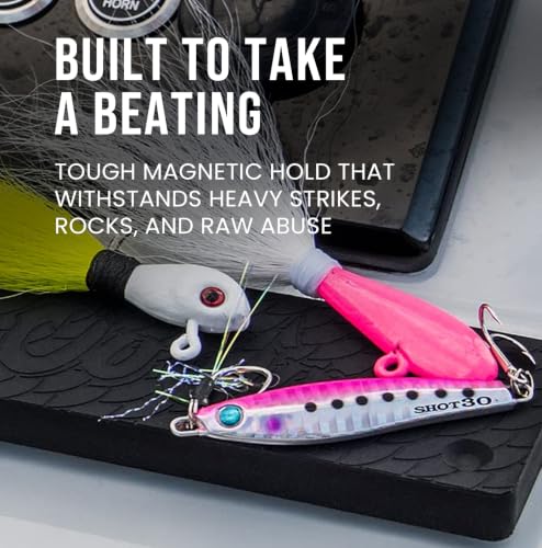 Juju Magnetic Tackle Holder for Boat - Neodymium N52 40+ lb, Pliers & Lures, Black
