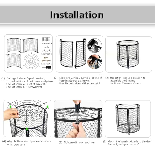 Deer Feeder Varmint Guard - All-Weather Wildlife Protection Cage, 12.3" x 11.8"