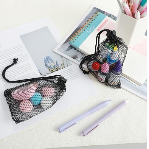 Small Drawstring Mesh Bags - 10 Pcs 6x4 Inch Nylon Net for Sports