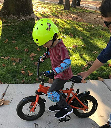 Kids Knee and Elbow Pads with Bike Gloves - Small Dinosaur