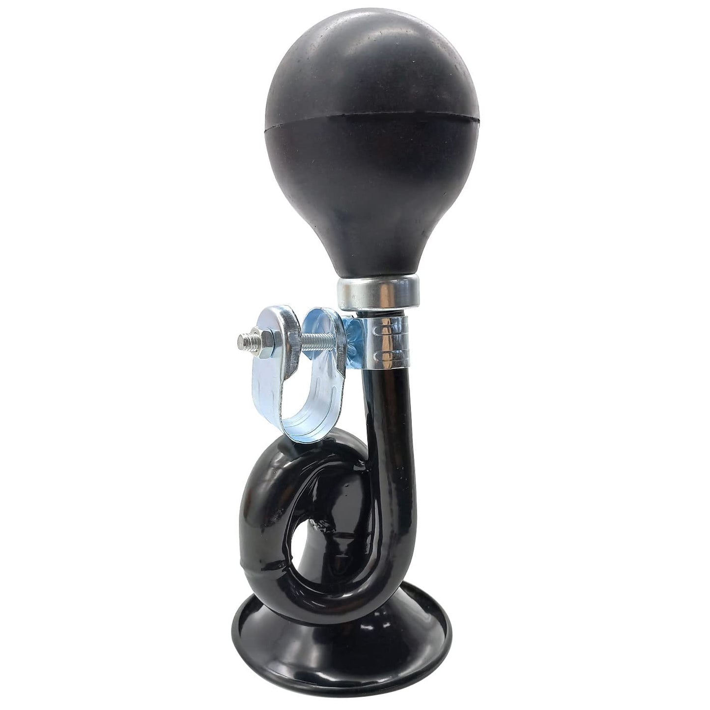 Bugle Horn, Bike Metal Air Horn, Bicycle Bells with Rubber Squeeze, Bike Accessory, Vehicles, Golf Carts, Retro Bike Horns for Kids Bikes 7.3 Inches, Black